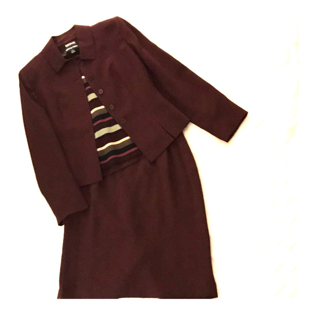 KASPER Petite two piece suit with knit shell